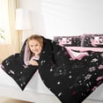 thumbnail image 4 of Manfei Girls Pink Monogrammed Queen Comforter Set 3 Pieces, Personalized Letter E Bedding Sets, Kawaii Axolotl Cherry Blossoms Bedding Comforter Set, Luxury Bedroom Decor, 4 of 8