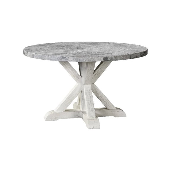 Steve Silver Canova 52-inch Round Gray Marble Top Dining Table