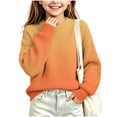thumbnail image 6 of Gradient Knit Sweater for Girls Boys Crew Neck Long Sleeve Fall Winter Casual Pullover,5-16Years, 6 of 7