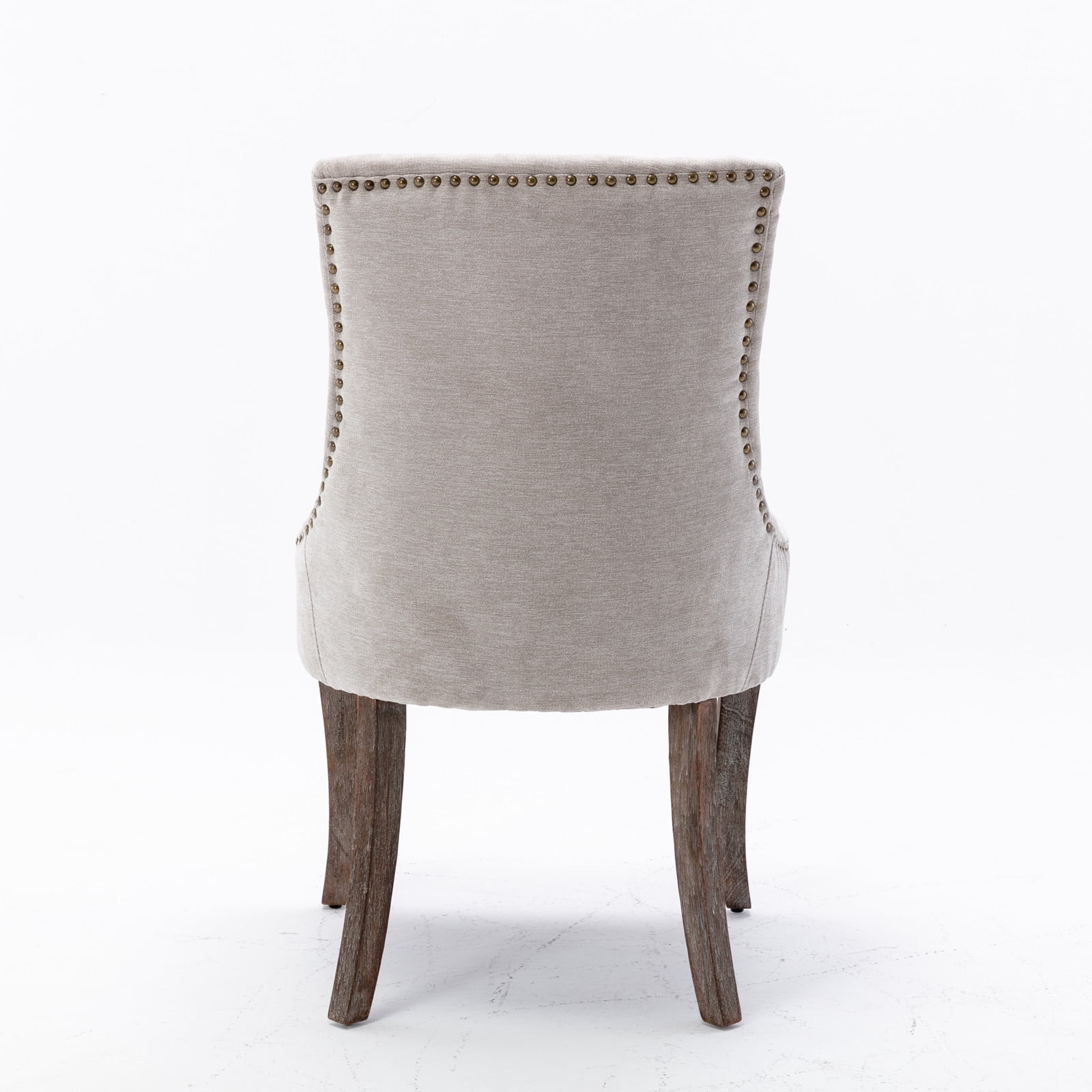 Rhomtree Modern Wood Nailhead Trim Dining Side Chairs, Beige (Set of 4)