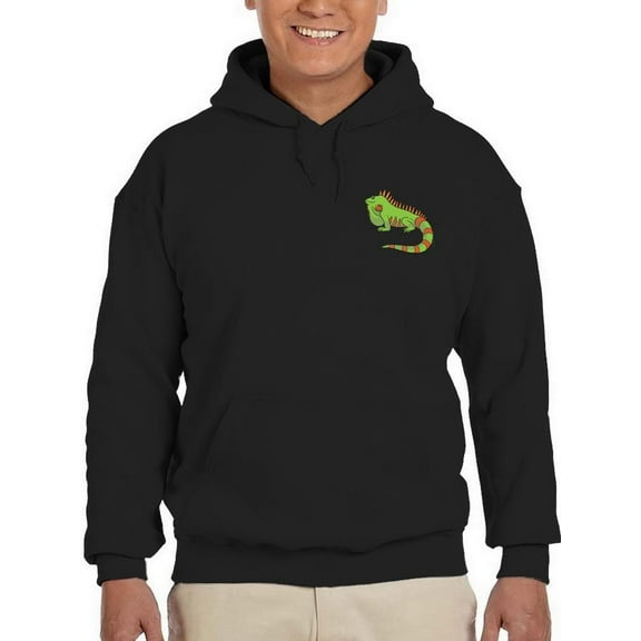 Cute Iguana Hoodie Men -SPIdeals Designs, Male 5X-Large