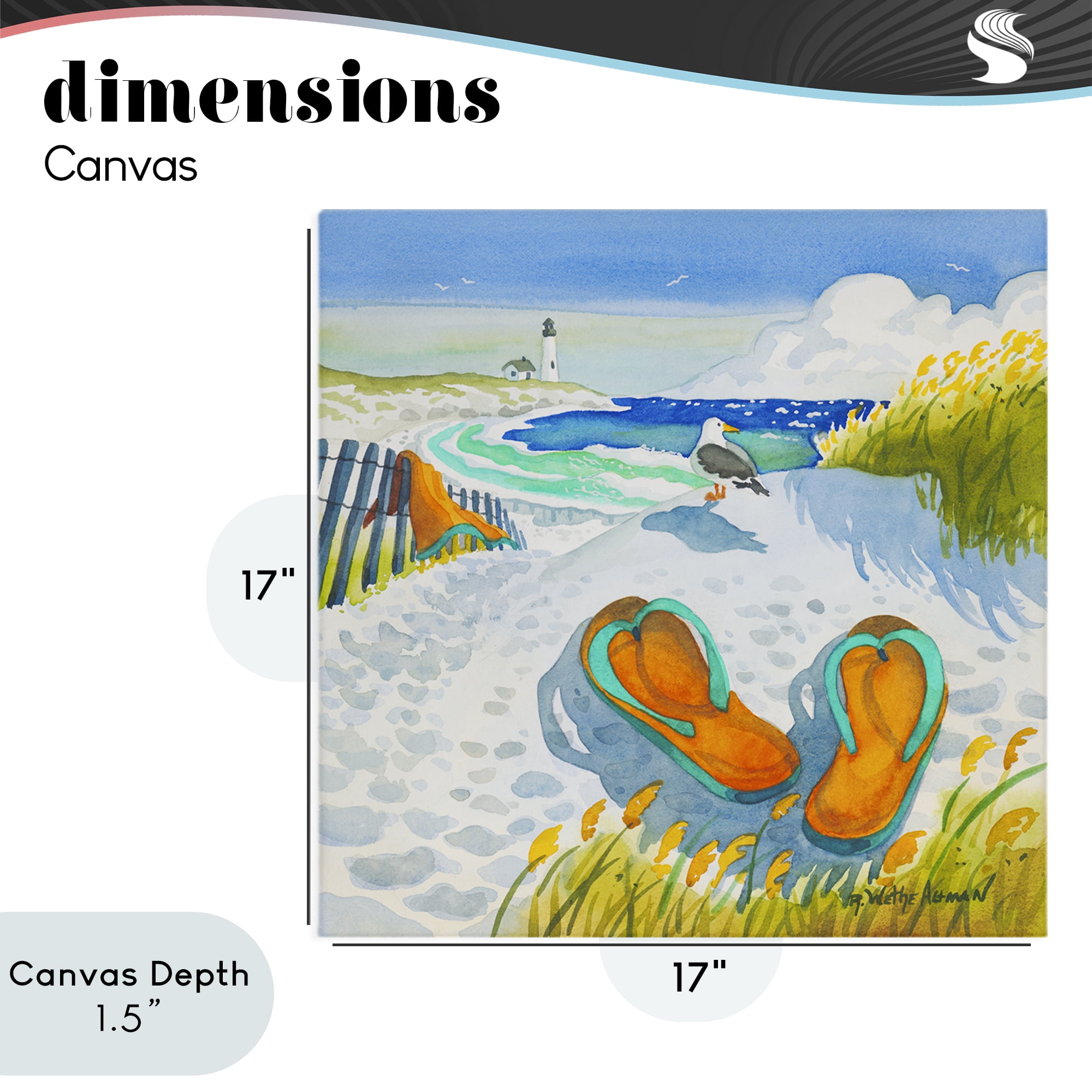 Stupell Industries Seagull & Flip Flops Canvas Wall Art, design by Robin Altman