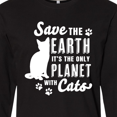 thumbnail image 3 of Inktastic Save the Earth It's the Only Planet with Cats with Pawprints Long Sleeve T-Shirt, 3 of 4