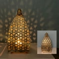 thumbnail image 5 of Moroccan Inspired Hollow Metal Ramadan Candle Lantern Holder - Decorative Lantern for Ramadan, Eid Mubarak, Indoor Outdoor Decor, Vintage Gold Hanging Candle Lantern for Home, Patio, Porch, 5 of 6