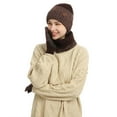 thumbnail image 2 of Wdgfv Winter Thermal Scarf Hat and Gloves Set for Outdoor Cold Weather Windproof Lined Thick Knitted Neck Warmer Cap with Touchscreen Fingers Khaki One Size, 2 of 4