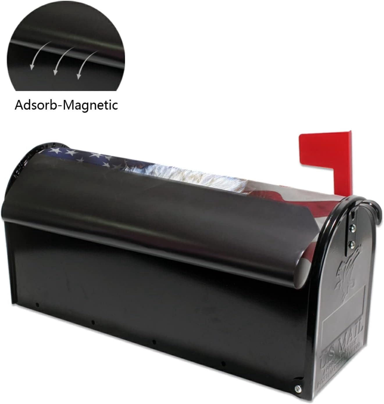 Patriotic Eagle Mailbox Covers Magnetic USA American Flag Mailbox Cover Oversized 25.5" X 21" Mailbox Wraps Post Letter Box Cover Garden Decorations