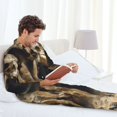 thumbnail image 4 of Wukai Ancient Skull Cave Landscape Men's Long-Sleeve Pajama Set - Comfortable Sleepwear with Button-Down Shirt and Pants-Small, 4 of 6
