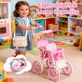 thumbnail image 3 of Chuvikid Baby Doll Double Stroller with Two-Seat,Sunshade Roof,All-Terrain Wheels,Best for Toddler Pretend Play Girls Party Gift Aged 3-12, 3 of 7