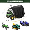 thumbnail image 3 of Waterproof Lawn Mower Cover, IC ICLOVER Riding Mower Cover Heavy Duty Mildew Resistant UV Protection Tractor Covers Drawstring Universal Fits Decks up to 54" & Storage Bag - Green, 3 of 9