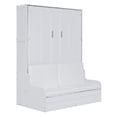 thumbnail image 5 of Harper & Bright Designs Queen Size Murphy Bed, Wooden Queen Murphy Bed Wall Bed with Cushion for Home Office or Small Room, White, 5 of 12