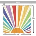 thumbnail image 3 of Boho Sun 70s Shower Curtain 72Wx72H Inch Retro Abstract Rainbow Sunrise Sunset Cute Vintage Colorful Shower Curtain Bathroom Set Modern Groovy Waterproof Bath Decoration Accessories Home Decor, 3 of 6