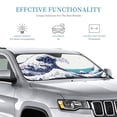 thumbnail image 3 of DouZhe Car Sunshades for Windshield, Ocean Splash Wavy Pattern Car Sun Shade Block Heat and UV Rays, 55" x 30", 3 of 8