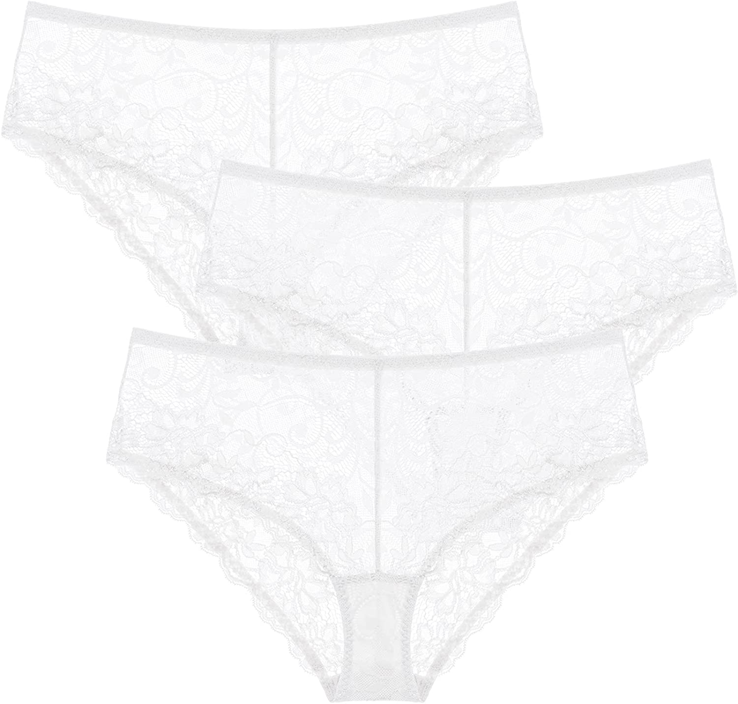 Wingslove 3 Pack Women’s Sexy Lace Bikini Panties See Through Underwear
