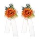 thumbnail image 1 of Uxcell 2 Pcs Corsage de Muñeca de Flores Naranjas, Pulseras de Flores Artificiales para Boda Novia Novio Ceremonia Aniversario Baile Fiesta, 1 of 6