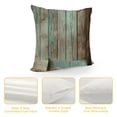 thumbnail image 4 of Decorative Throw Pillow Cover Square Turquoise Wood Teal Barn Wood Weathered Beach Decor Pillowcase with Hidden Zipper Decor Fashion Cushion Gift for Home Sofa Bed Car, 4 of 5
