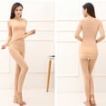 thumbnail image 4 of Qarigey Conjunto de ropa interior térmica sin costuras, fino, , cómodo, otoño, calzoncillos largos, parte inferior, ropa interior para el Ropa interior Mujer Piel Tipo 2, 4 of 6