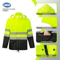 thumbnail image 7 of ProtectX Hi Vis Safety Rain Jacket and Pants, Waterproof Reflective Rain Gear for Farming Fishing Work, Men Women Rain Suit with Inner Mesh Lining and Pockets, Green, 7 of 7