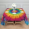 thumbnail image 3 of Colorful Rainbow Tie Dye Spiral Pattern Square Tablecloth,Waterproof Square Table Cover,Wipeable Spillproof Washable Table Cover for Home Kitchen Party Decor 42"X42"(107x107cm), 3 of 6