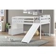thumbnail image 3 of Loft Bed with Staircase, Storage, Slide, Twin size, Full-length Safety Guardrails, No Box Spring Needed, White, 3 of 6