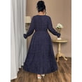 thumbnail image 6 of AURA Plus Size Women’s Dress Polka Dot Chiffon Long Sleeve Office Wear 0XL–4XL, 6 of 7