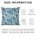 thumbnail image 5 of Creowell  Paisley Throw Pillow Cushion Cover, Ocean Inspired Design with Stripes and Flowers Abstract Background Image Print, Decorative Square Pillow Case,White Teal, 5 of 5