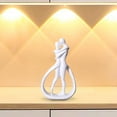 thumbnail image 3 of perfk Couple Statue Lovers Sculpture for Tabletop Entrance Cabinet Home Decoration White, 3 of 9
