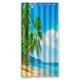thumbnail image 1 of ABPHQTO Hermosa vista de la playa de la bonita playa tropical Cortina de ducha de poliéster impermeable y ganchos 90x180 cm, 1 of 1
