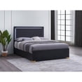 thumbnail image 5 of Pemberly Row Contemporary Wood Twin Bed with LED Lighting Black and Gold, 5 of 7