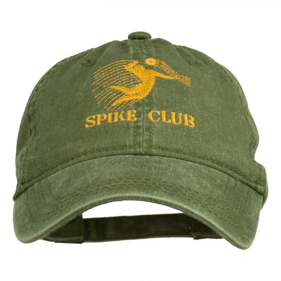 Spike Club Man Volleyball Embroidered Washed Cap - Olive Green OSFM