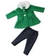 thumbnail image 3 of Ropa de muñeca de moda, abrigo con cuello y pantalones para muñecas de 18 pulgadas Verde, 3 of 5