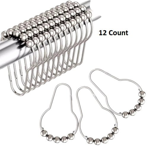 Whitmor Stainless Steel Shower Curtain Rings - Set of 12