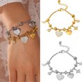 thumbnail image 2 of Fashionable Women's in 18k Gold Plated Sturdy Stainless Steel with Love Heart Charm and Stylish Zircon, 2 of 9