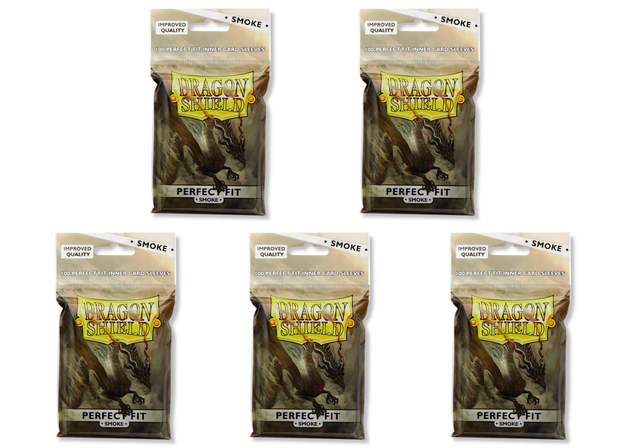 5 Packs Dragon Shield Inner Sleeve Smoke Standard Size 100 ct Card Sleeves Value Bundle!