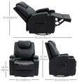 thumbnail image 3 of HOMCOM PU Leather Massage Recliner Chair with 360 Degree Swivel Seat, 3 of 10