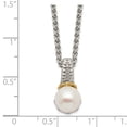 thumbnail image 3 of Auriga 925 Sterling Silver Rhodium-plated with 14K Accent 8-9 mm Freshwater Cultured Pearl Necklace for Women 18", 3 of 6