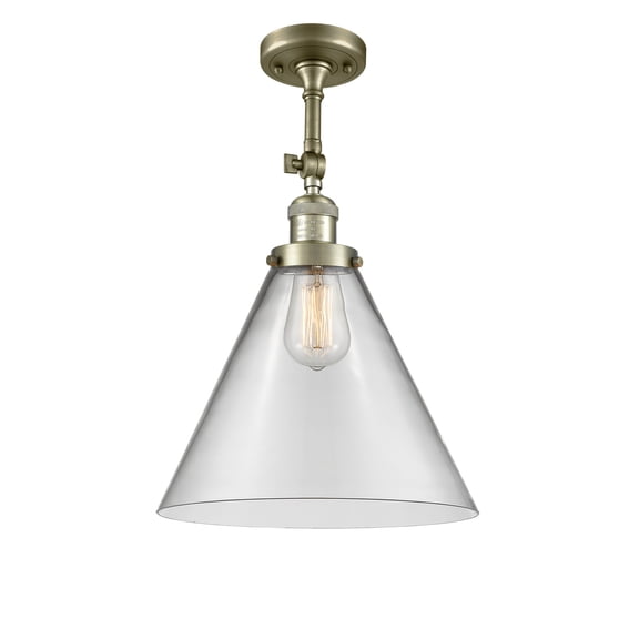 Innovations Lighting 201F-AB-G42-L X-Large Cone 12" Wide Semi-Flush Ceiling Fixture -