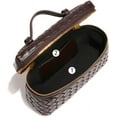 thumbnail image 3 of HMSHA Trendy Woven Crossbody Purse Square Box Bags Women Shoulder Bag Cute Satchels Mini PU Leather Top-Handle Tote Handbag, 3 of 7