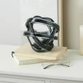 thumbnail image 2 of 7" x 7" Dark Blue Glass Brushed Ombre Twisted Knot Sculpture, by DecMode, 2 of 9