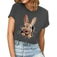 thumbnail image 2 of QUNYINEY Easter Women Shirts Casual Crew Neck Short Sleeve Pullover Tops Loose Tops for Women, 2 of 5