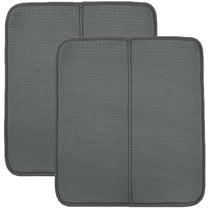 2 Pack Dish Drying Mat for Kitchen Counter,Bexikou Dark Grey Microfiber Dishes Drainer Mats,45 x 40cm Large Size Dish Drying Pad for Countertops,Sinks,Draining Racks