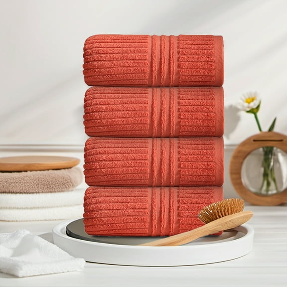 JOGZMZ 4-Piece Soft Absorbent Bath Towels Set for Bathroom - Thick Durable Polyester Towels, Spa Quality Household & Gift