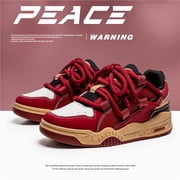2026 New Mens Niche Design Sneakers Burgundy Trendy Style Versatile Casual Sports Outdoor Walking Shoes | All Season