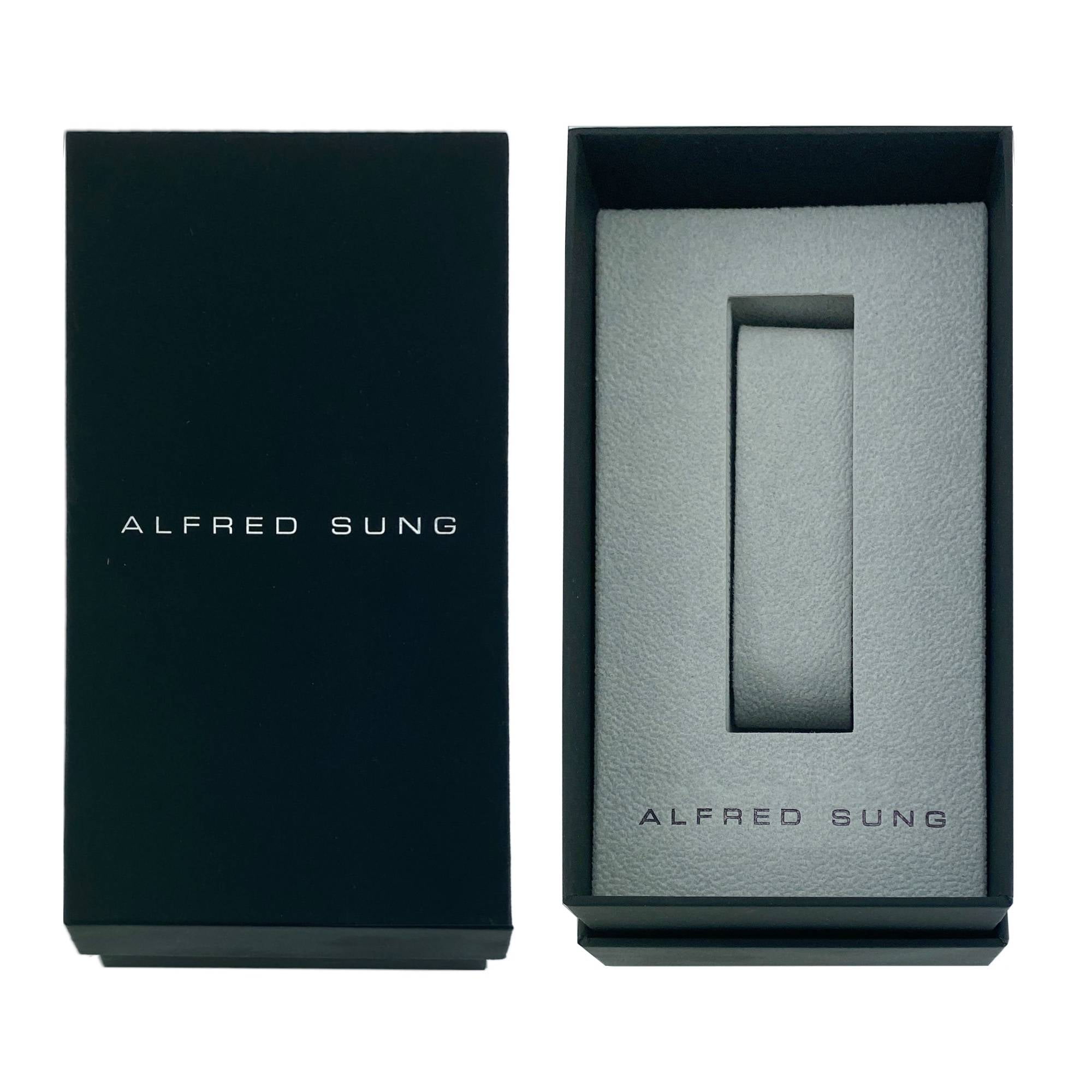 Alfred Sung Men's Automatic Black Open Heart Dial Link Watch - Main Image