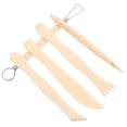 thumbnail image 4 of KAKOWELY clay carving tool 5 Pcs Polymer Clay Sculpting Tools Set Pottery Tool Kit Ceramic Pottery Clay Ribbon Wood Modeling Tools Kit For Embossing Carvings Tools And Supplies, 4 of 5