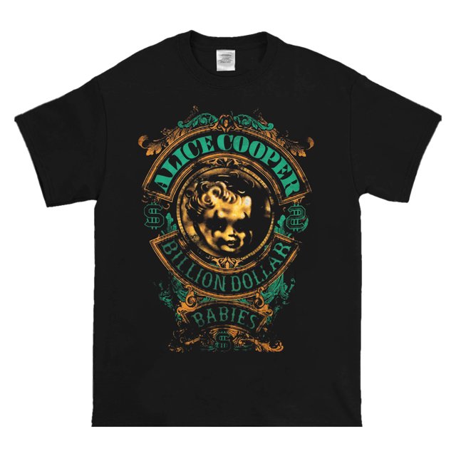 Alice Cooper - Camiseta Billion Dollar Baby Escudo de Algodón para Adultos Unisex (Negro)