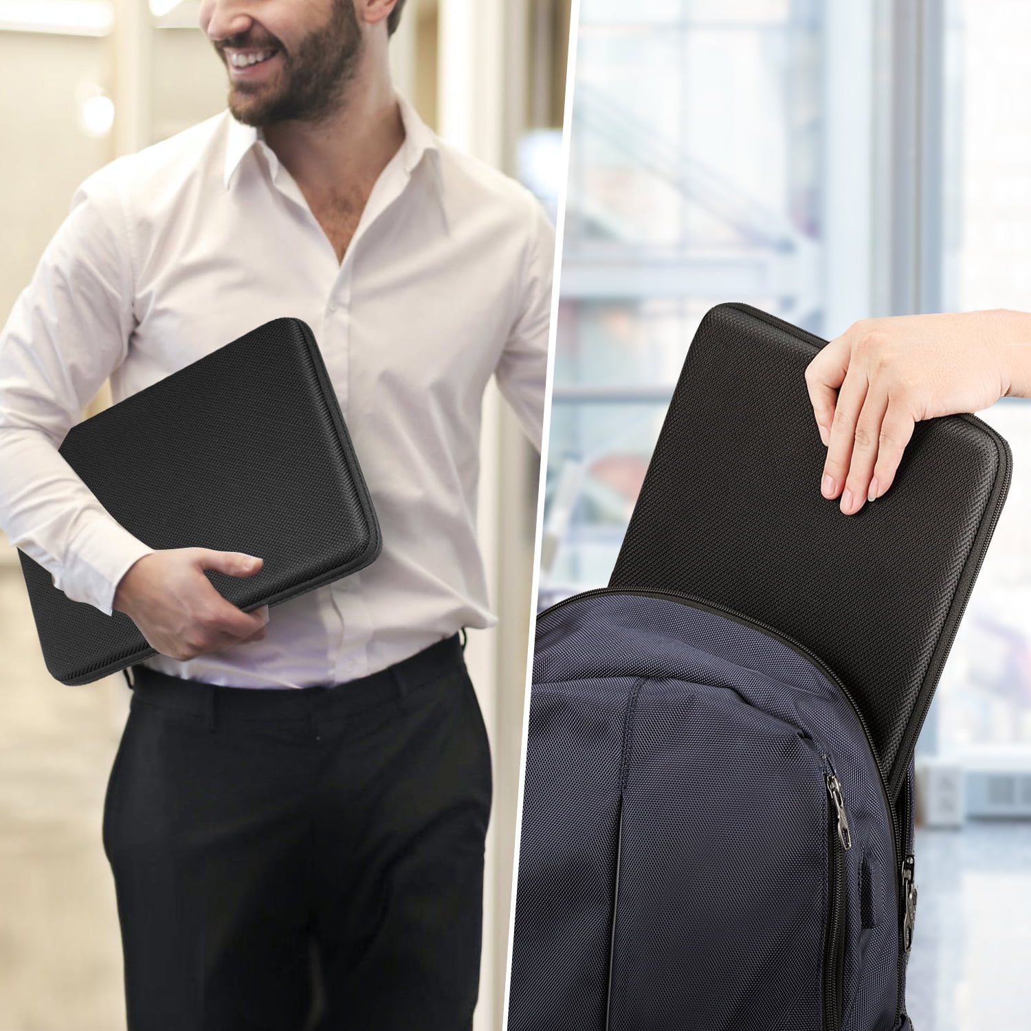 Fintie 13-14 inch Hard Laptop Sleeve Case for MacBook Neo (A18 Pro), Macbook Air 13-in M5/ M4 /M3/M2/M1, MacBook Pro 14-in M4/M3/M2/M1, Shockproof EVA Carrying Bag, Black