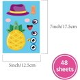 thumbnail image 2 of 48 hojas de 8 estilos Hawaii Make a face Stickers Crea tus propias pegatinas de piña y flamenco Pegatinas adhesivas de playa de verano para mezclar y combinar, 2 of 9