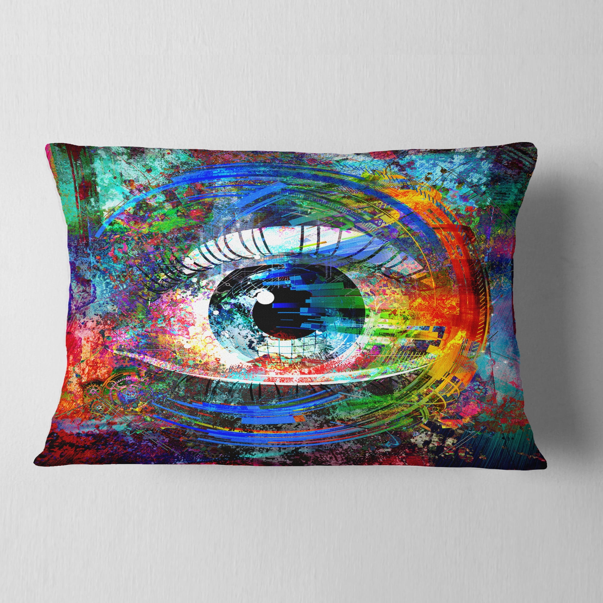 Designart Magic Eye over Abstract Design - Abstract Throw Pillow - 12x20