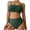 Green, variant on Women's Solid Color Bikini Set with Padded Top No Underwire Two Piece Swimsuit, Blue XXL