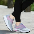 thumbnail image 5 of XIMIN Women's Walking Toning Platform Shoes Soft Comfy Running Shoe Fashion Lace up Rocker Shoes with Arch Support Sneakers Casual Lightweight Tennis Sneaker, 5 of 9